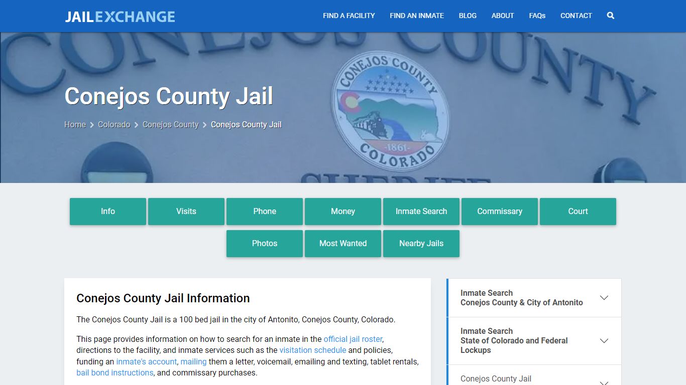 Conejos County Jail, CO Inmate Search, Information